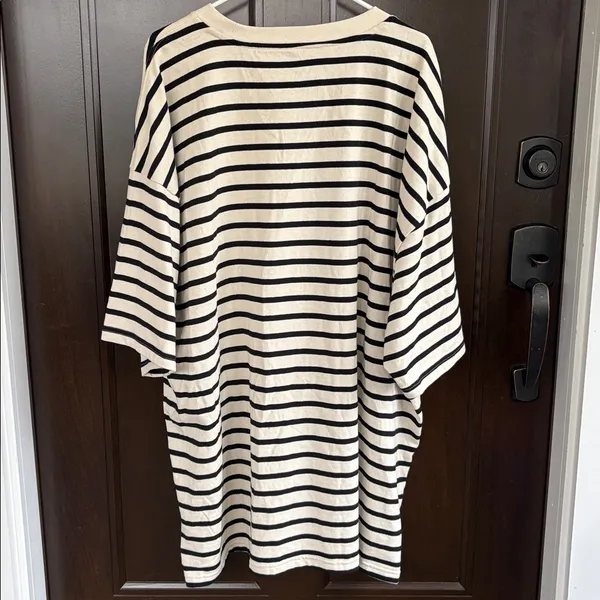 NWT GAP Striped Heavy Weight Tee Black Ivory Size 3X - Image 7