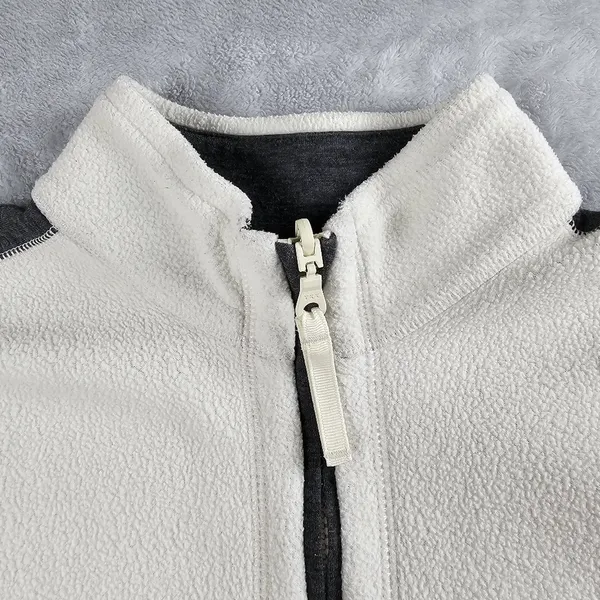 Eddie Bauer Reversible Long Sleeve 1/4 Zip Sweater Womens Size XL Gray/Cream - Image 6