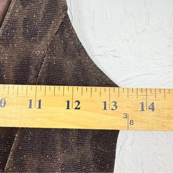 Vintage Scott McClintock Brown Leopard Maxi Dress Womens 6 Formal Glitter Y2K - Image 5
