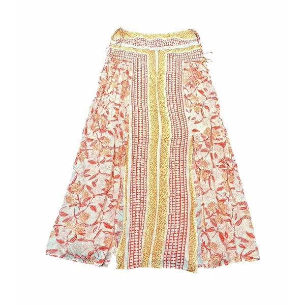 Free People Squared Off Convertible Maxi Skirt Size Small Multicolored Tie Side - Image 2