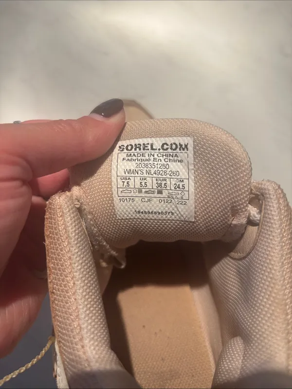 Sorel Beige High-Top Bootie Sneakers with Strap - Image 7
