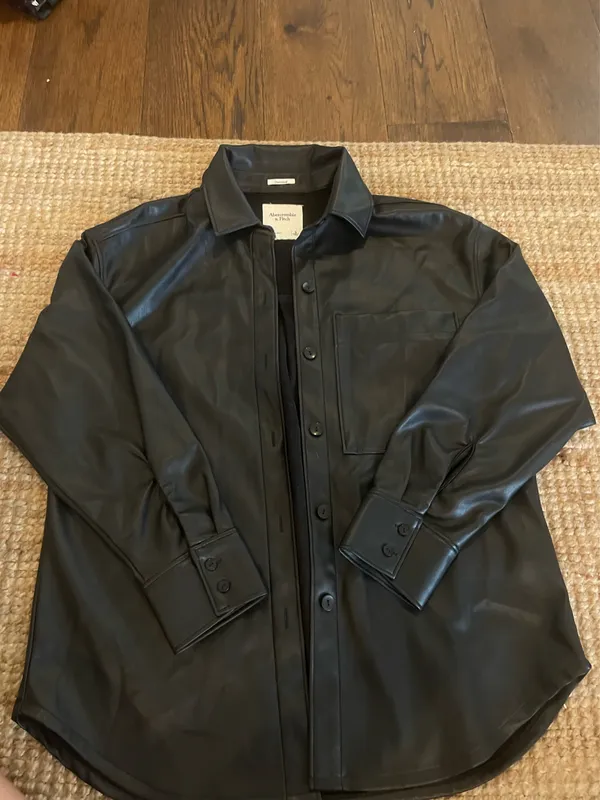 Abercrombie & Fitch Oversized Leather Jacket - Image 2