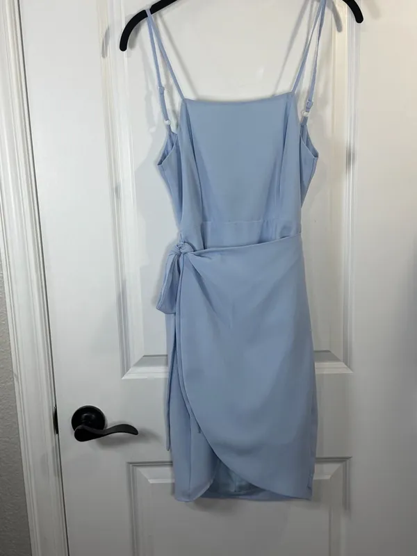 superdown Morgan Layered Tie Mini Dress in Baby Blue - Image 2
