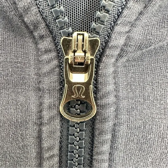 Lululemon Size 4 Navy‎ Blue Cotton Blend Hooded Full Zip Sweatshirt Loungewear - Image 5