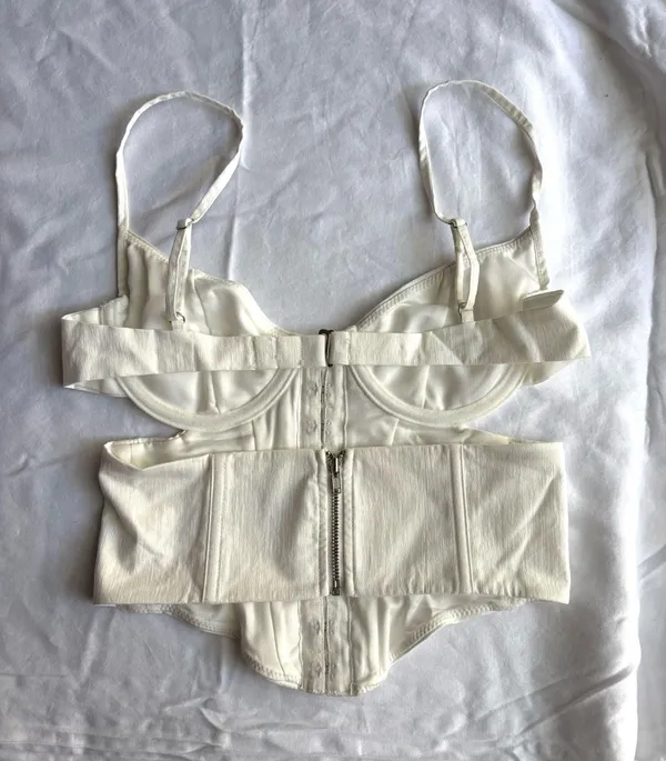 White Fox Cut Out Corset Tank Top - Image 3