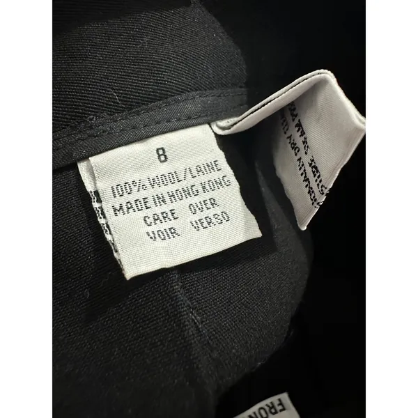 Anne Klein Skirt 8 Pleated A-line Black Classic Knee‎ Length 100% Wool Modest - Image 11
