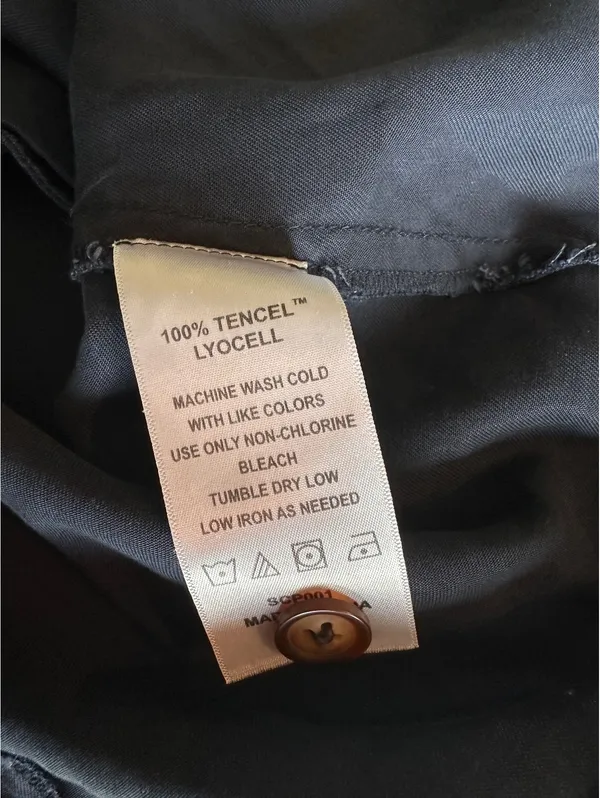 NWT Quince Vintage Wash Tencel Button Front Dress in Midnight Blue Women’s Small - Image 8