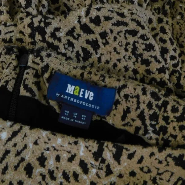 Anthropologie MAEVE Knit Cut-Out Mini Dress Leopard Animal Print Size Party 12 - Image 10