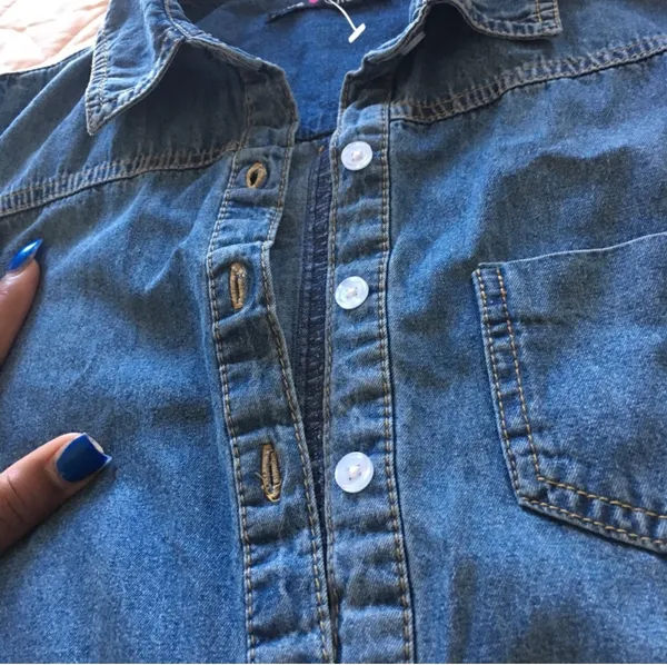 Oversized Denim Dress Blue Size M - Image 6