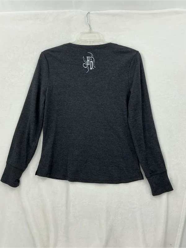 Harley-Davidson Women's Dark Charcoal Long-Sleeve Logo Tee - Image 5