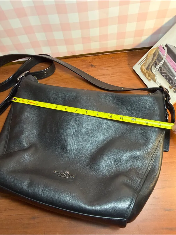 Coach Black Leather Shoulder Hobo Bag - Image 14