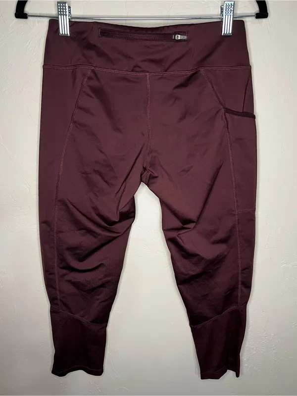 Nike Womens Epic Fast Dri-FIT Running Cropped Capri Burgundy Pockets‎ Leggings - Image 6