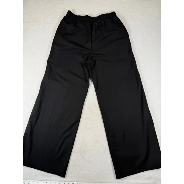 Reformation Black Wide Leg Drawstring Trousers Pants Medium Deadstock Fabric - Image 10