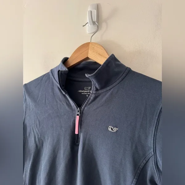 Vineyard Vines Navy Women's Quarter‎ Zip Pullover Sweatshirt - Image 2