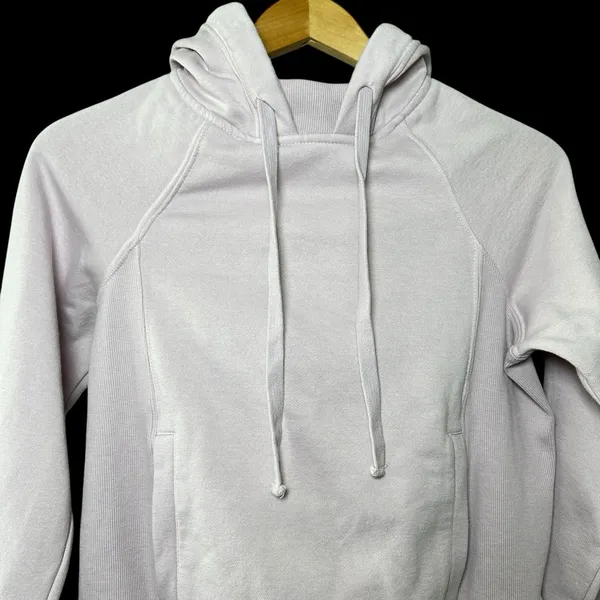 Daily Practice by‎ Anthropologie Hoodie XS Lilac Pink Cropped Sweatshirt Cozy - Image 6