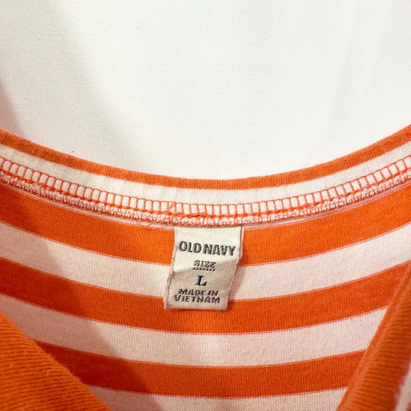 Old Navy Large Maxi Dress Orange White Striped Tiered‎ Sleeveless TN Vols 1595 - Image 8