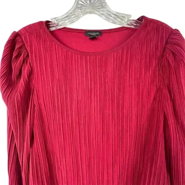 Ann Taylor Factory Women's Red Puff Sleeve Blouse Size S‎ - Image 2