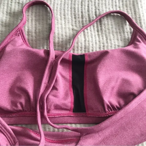 CALME Johnny Was Racerback Sports Bra Ease Cross‎ Back Yoga Pink Purple NWOT XL - Image 4