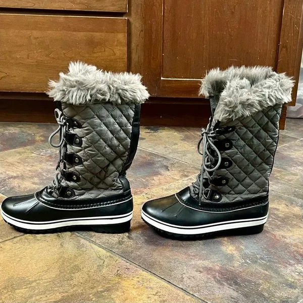 Womens Winter Boots Faux Fur Warm Insulated Water Resistant 7.5 - Image 7