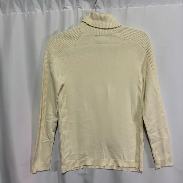 Vintage Y2K Polo Jeans Ralph Lauren Womens Turtleneck Ribbed M Cream Classic - Image 6