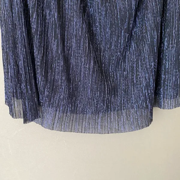 Lush sz M blue‎ metallic off shoulder boho blouse - Image 8