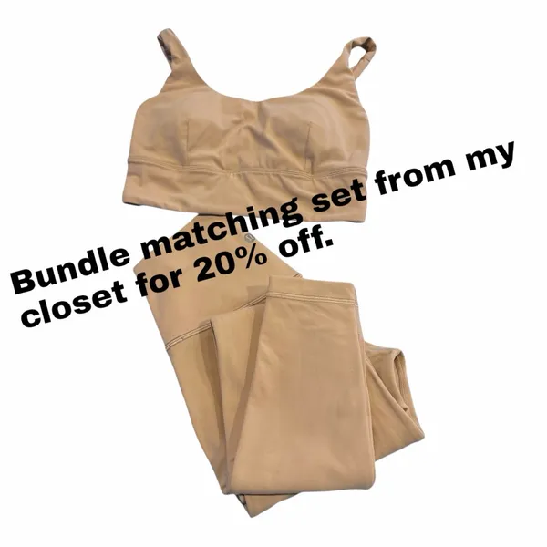 Lululemon Align High Neck Bra C/D Cup‎ Size 6 Warm Neutral Nulu Yoga Crop Top - Image 4
