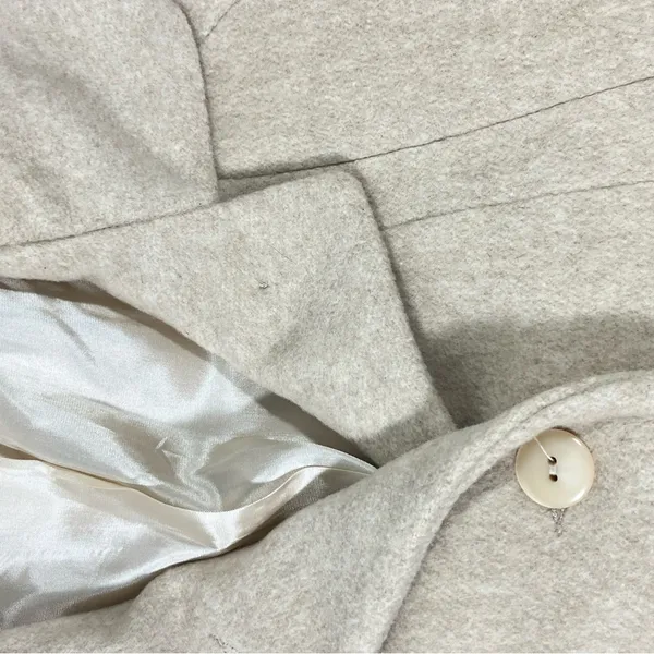 VTG MICHELLE FRANCIS 80’s WOOL BLEND LADIES COAT MADE‎ IN USA XL CREAM PREOWNED - Image 6