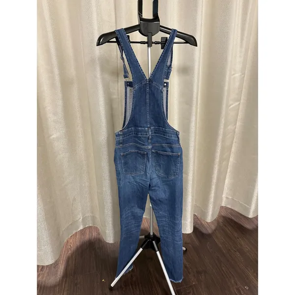 Madewell Raw-Hem Denim Overalls in Medium Wash – Size‎ Medium - Image 4