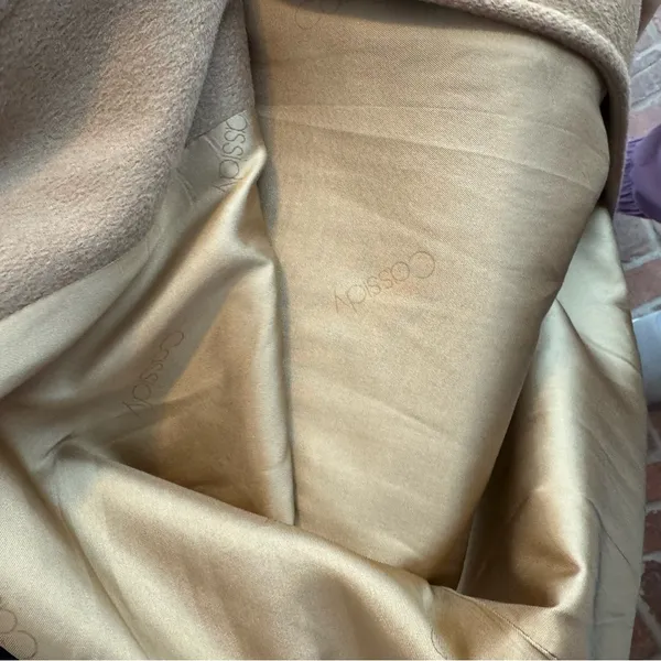 vintage Cassidy hand tailored 100% wool trench coat size‎ 10 P tan minimalist - Image 9