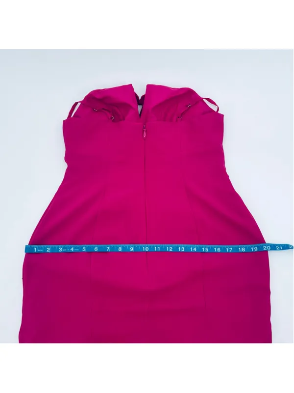 Azazie Livy Dress Size 6 Fuschia Pink Halter Neck Gown - Image 8