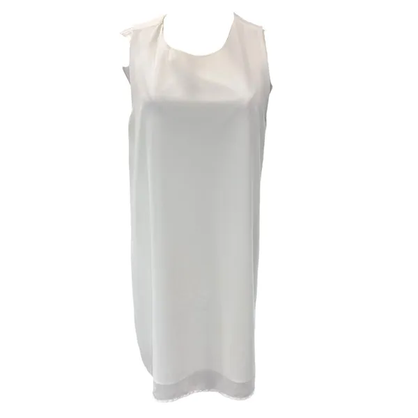 Naked Zebra Mini Shift Dress Y2K Retro Formal Office White SZ LG Lined Summer - Image 2