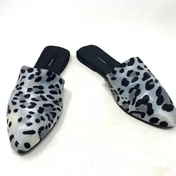 Natori Adore Satin Leopard Print‎ Mules Black Gray Size US 7 - Image 4