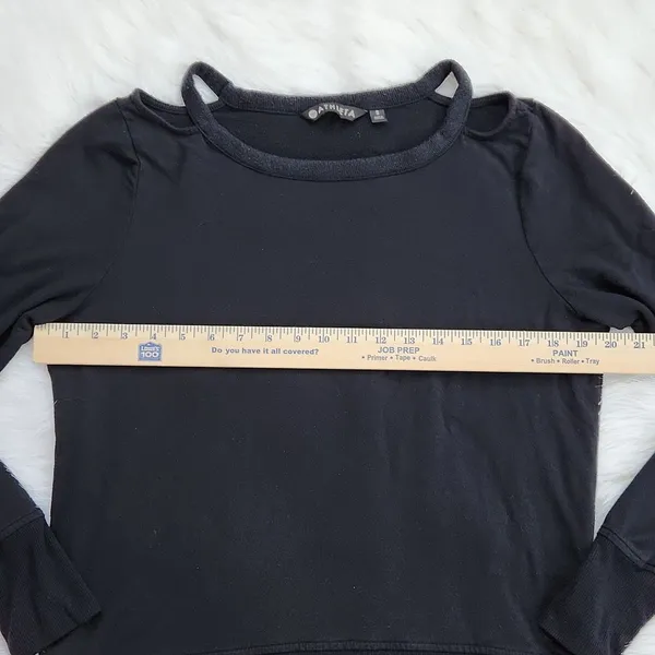 Athleta -458 Cutout Neck Sweatshirt‎ Black Style 352951 Small - Image 5