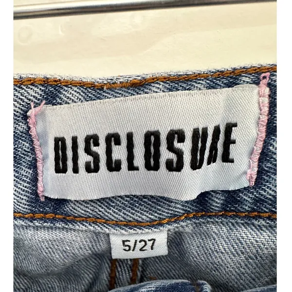 Disclosure‎ Pink Bow Wide Leg Jeans Coquette Denim 5/27 Girly Scandi Girl Party - Image 3