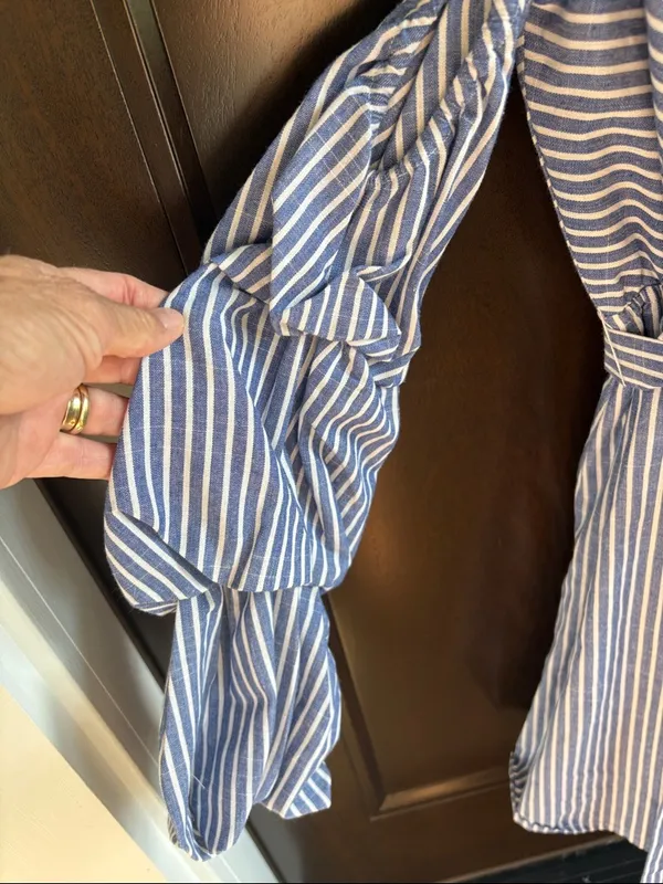 NWT Alexia Admor Sweetheart Drop Sleeve Dress Blue White Stripe Size Small - Image 8