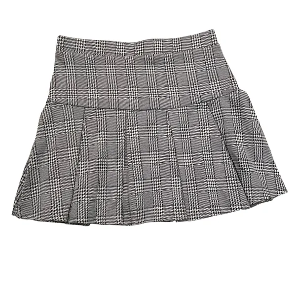 Black and white plaid pleated miniskirt Size L - Image 2