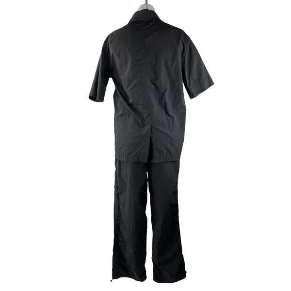 Oak + Fort Womens Black Short Sleeve Button Up Utility Pants 2 Piece Set Size XS - Image 2