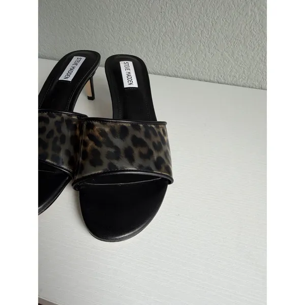 Steve Madden Palomah Leopard Clear Strap Mule Heels Women's 8 New NWOB - Image 11