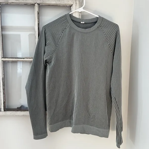 Lululemon Women Rest Less Pullover Ribbed, teal blue‎ / green Size 12 - Image 2