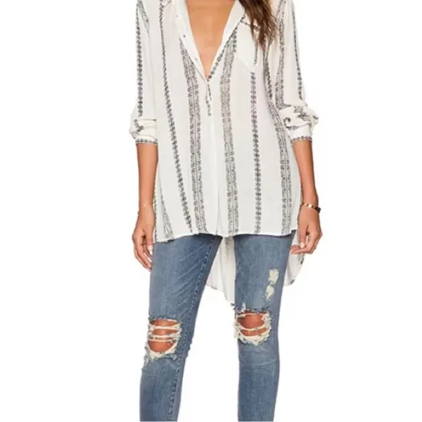 Free People Magic Pullover Top in Vanilla Combo - Image 11