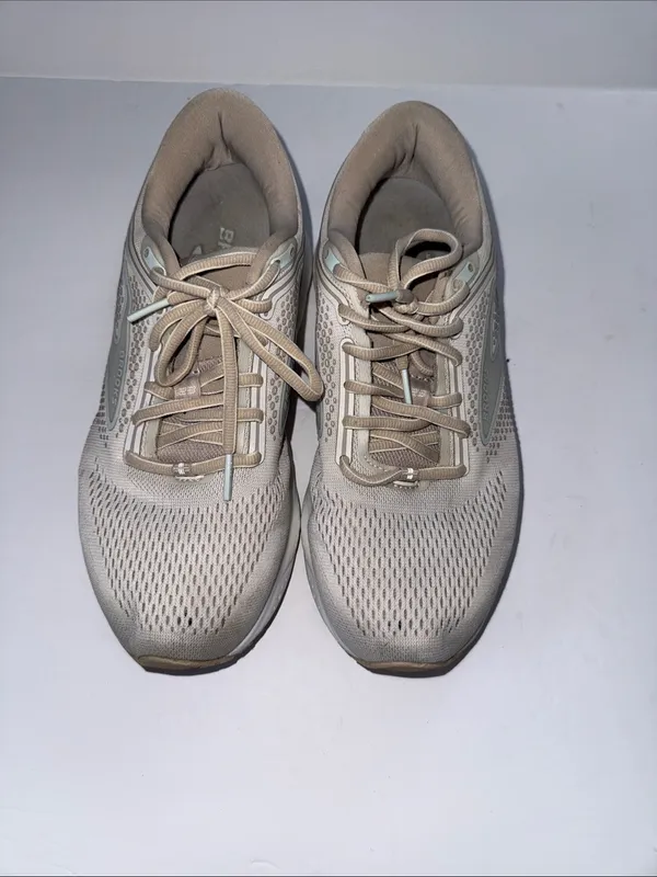 Brooks women’s Neutral Running Shoes wide D- Light Tan with Cream Accents - Image 4