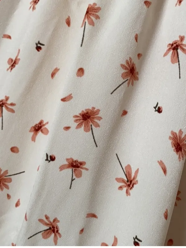 Jessakae Daydreamer Smocked Midi Dress In Cream Floral NWT Size Large - Image 5
