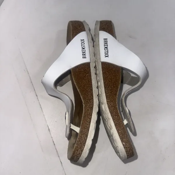 Birkenstock‎ White Leather Gorpcore Outdoor Nature Gizeh Sandals Women's Size 9 - Image 6