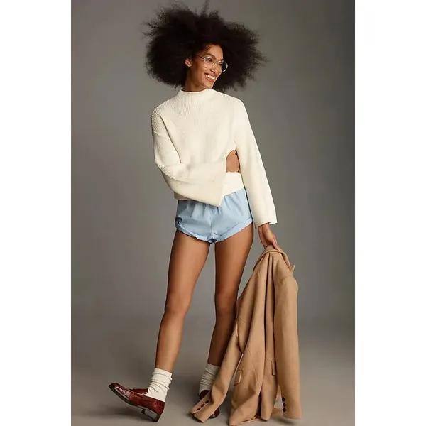 Anthropologie Maeve Katey Mock Neck Bell Sleeve Sweater Cream Size XXS - Image 3