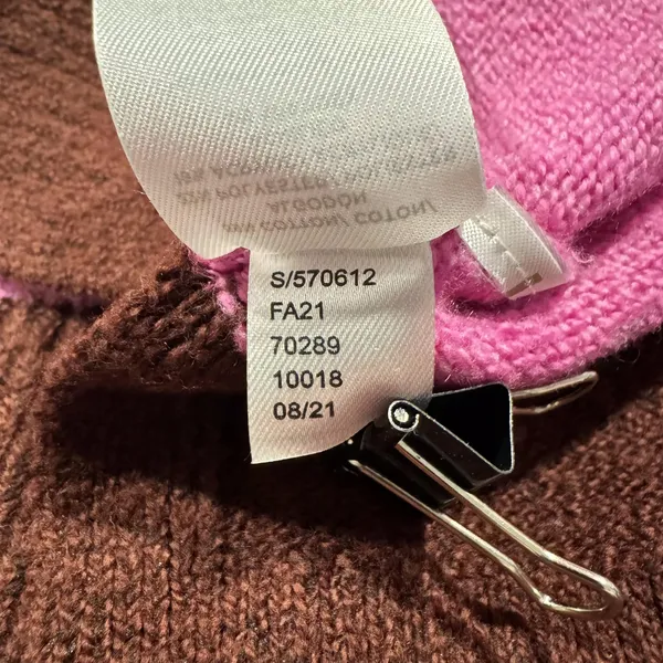 Loft Oversize Sweater Mock Neck Striped Brown Pink Large Cozy Slouchy Preppy - Image 6