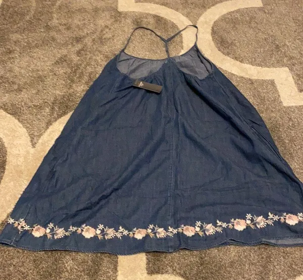 NWT Abercrombie & Fitch Denim Halter Dress Sz L - Image 4