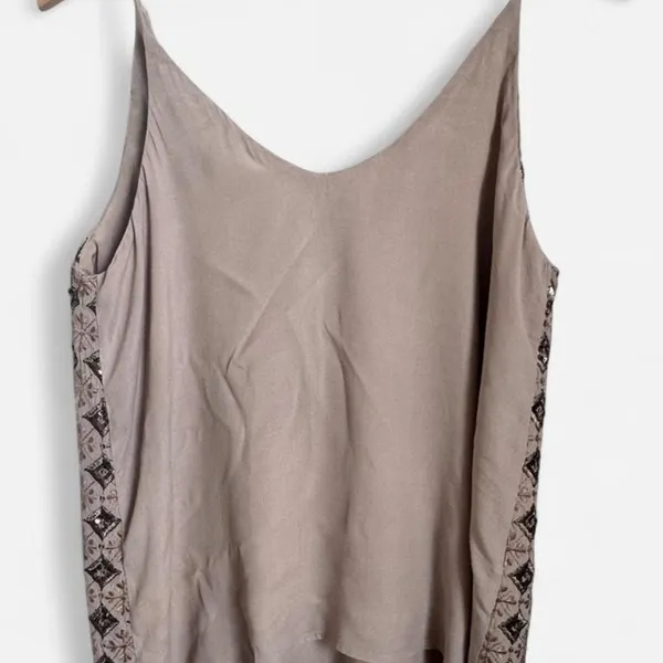 Lucky Brand Boho Sequin Camisole V-Neck Metallic Tank Top - Image 2