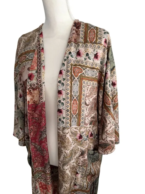 ZARA Reversible Belted Caftan Robe Size Small - Image 5