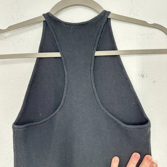 ALC Frank Black Ribbed High Neck Tank‎ Midi Marc Dress Casual Summer Racerback - Image 6