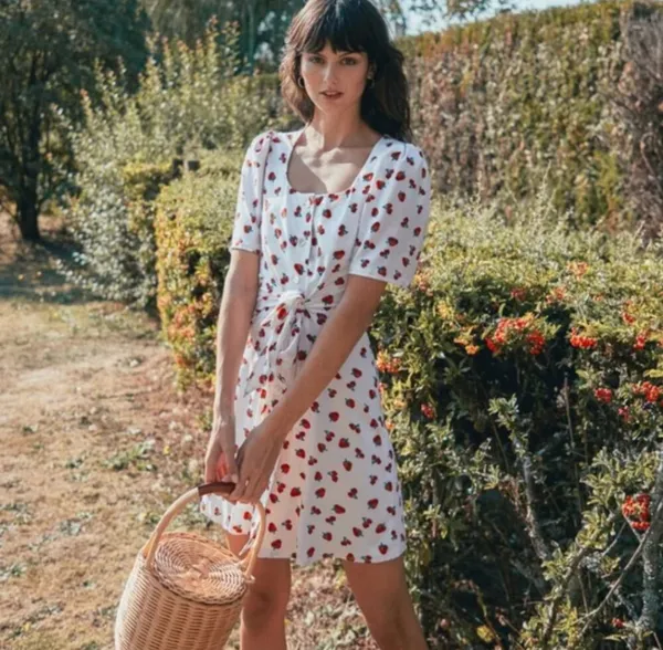 Princess Polly NWT Quanta du soleil sally dress strawberry cherry print - Image 2